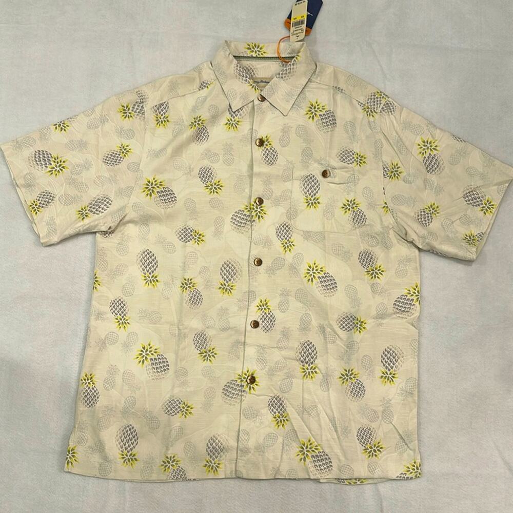 NWT Tommy Bahama Pineapple Hideaway Camp Shirt  Button Up 100% Silk Men M 1A